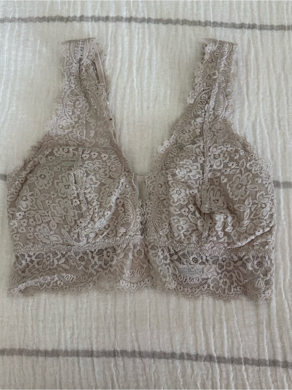 aerie Tan nude Floral Lace Wireless Bralette